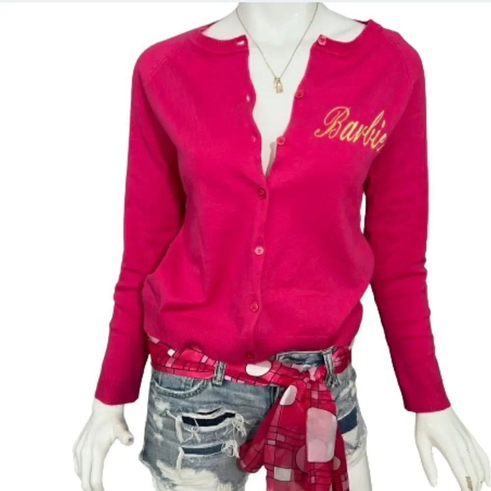 Carolyn Taylor Hot Pink Barbiecore Cardigan‎ Sweater - S